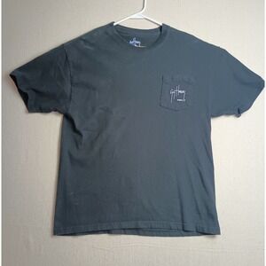 Guy Harvey Graphic T-Shirt Pirate Skull‎ Sharks Short Sleeve Pocket Tee Black G